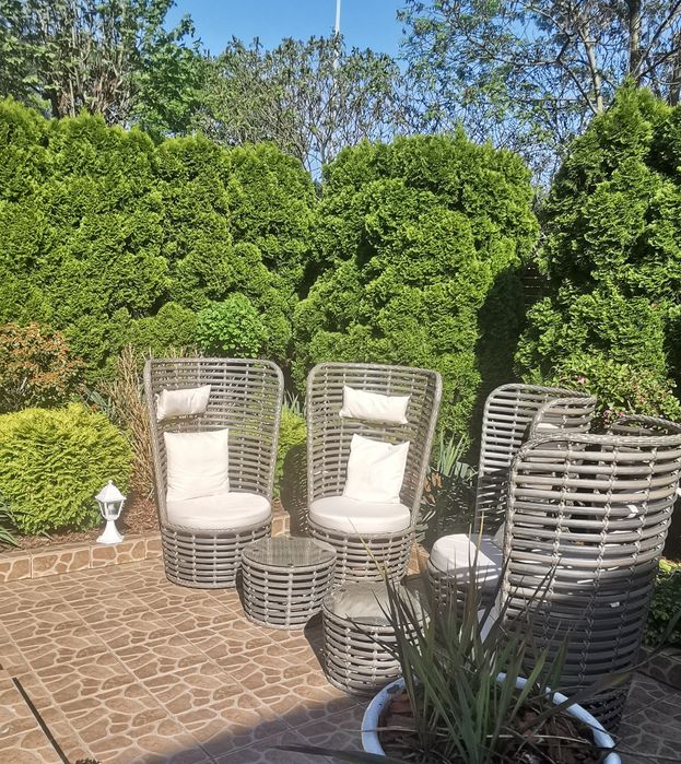 Luksusowy, futurystyczny komplet włoski, ogrodowy technorattan