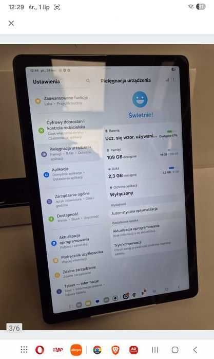 FAJNY TABLET SAMSUNG A11 x230. Gwarancja producenta.  Pamięć 6/128 gb. Ekran 11cali. Bateria 7000