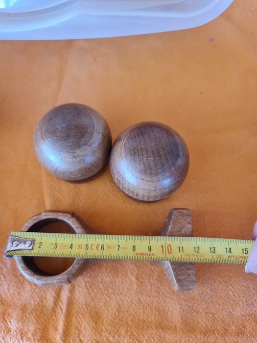 100 Argolas, topos e apoio central para varão 35mm madeira