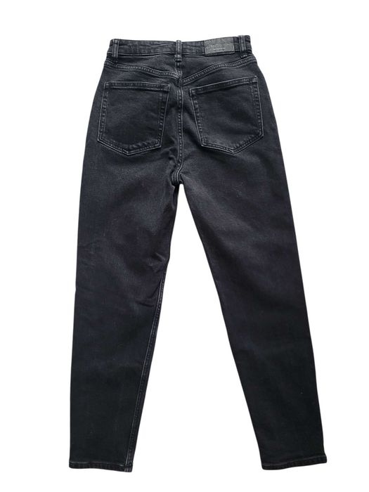 Ciemne szare jeansy 36,S Bershka Mom slim high waist wysoki stan