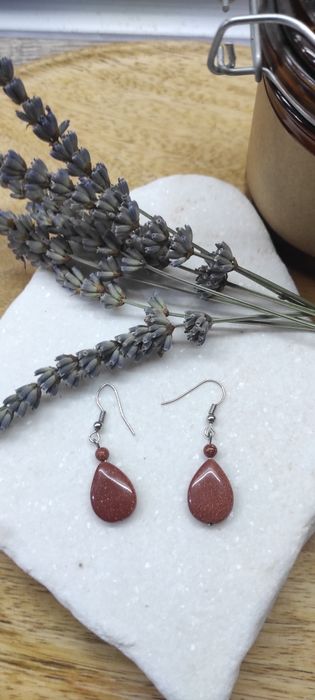 Набір прикрас авантюрин ( золотий пісок)