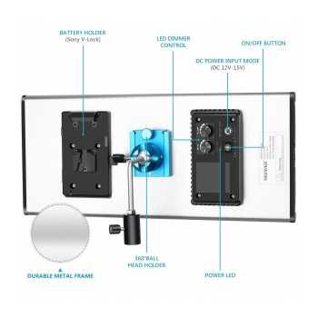 Painel LED Profissional Neewer BC-1320E – 1320 LEDs – Bicolor NOVO