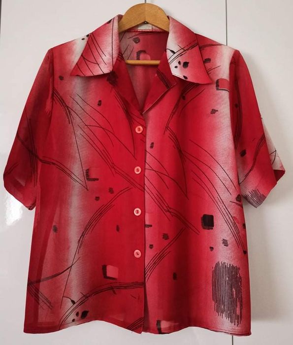 Bluzka koszula letnia bordowa