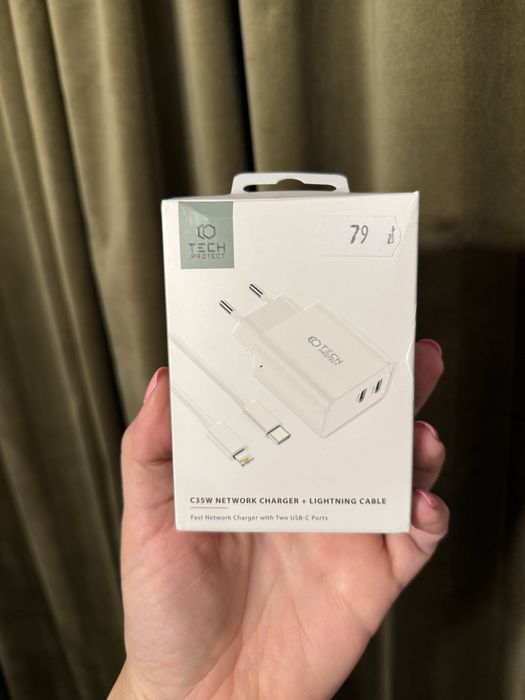 Tech Protect C35W 2 Port Network Charger Pd35W Lightning Cable White