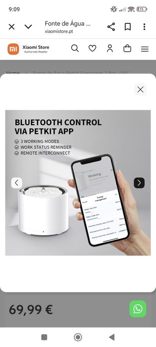 Fonte água bebedouro Xiaomi