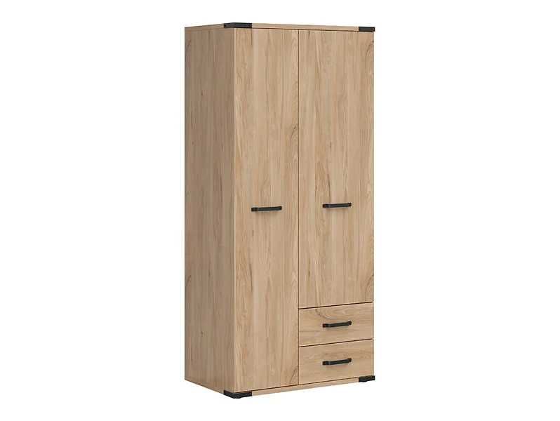 Szafa dwudrzwiowa Lara Black Red White BRW 90 cm z szufladami jesion belarus OUTLET