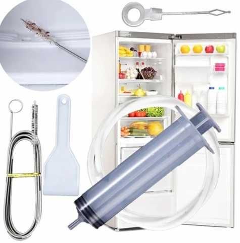 Zestaw do czyszczenia lodówki odpływu szczotka strzykawka igła XL