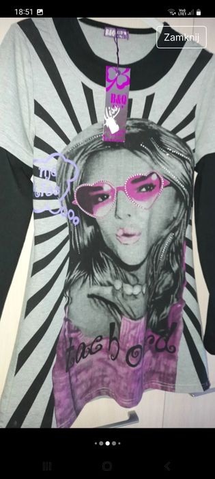 Bluza tunika z nadrukiem