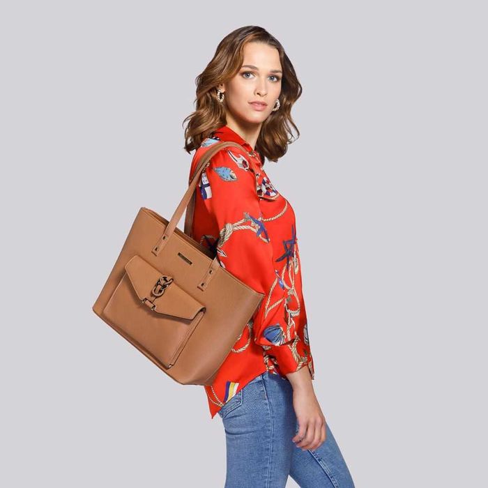 WITTCHEN Torebka shopperka z pierścieniami beżowa