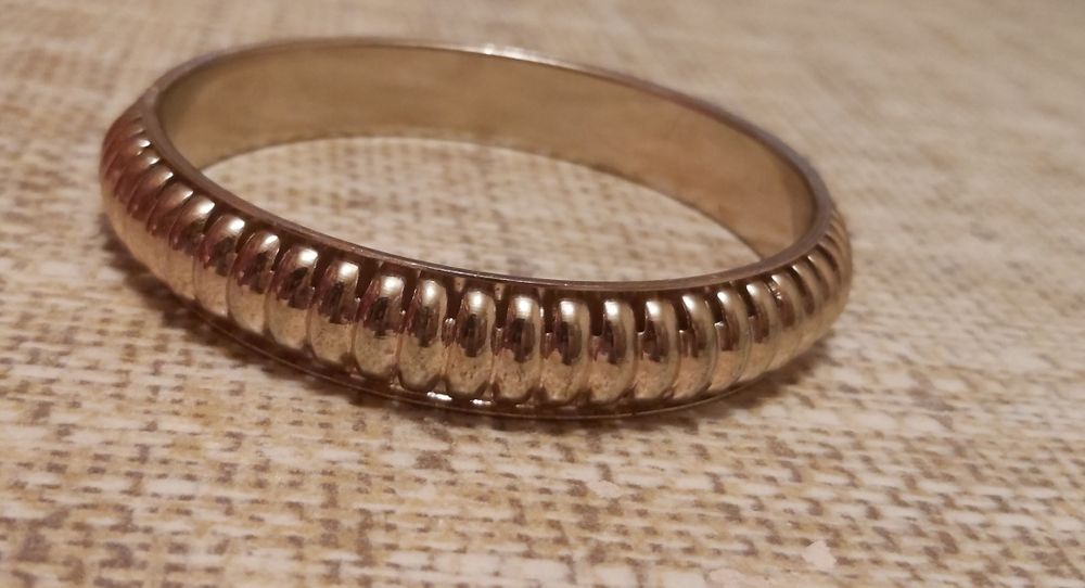 Złota bransoletka bransoleta koło twarda szeroka damska