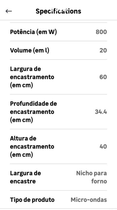 Microondas NOVO  Orima