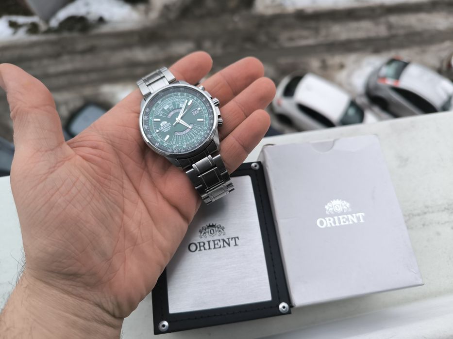 Najnowsza generacja zegarek orient multi year cesarski patelnia zieleń
