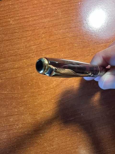 Conjunto 2 esferográficas vintage Parker com estojo: Sonnet Laque Firedance e 75 Milleraies banhada a ouro 14k