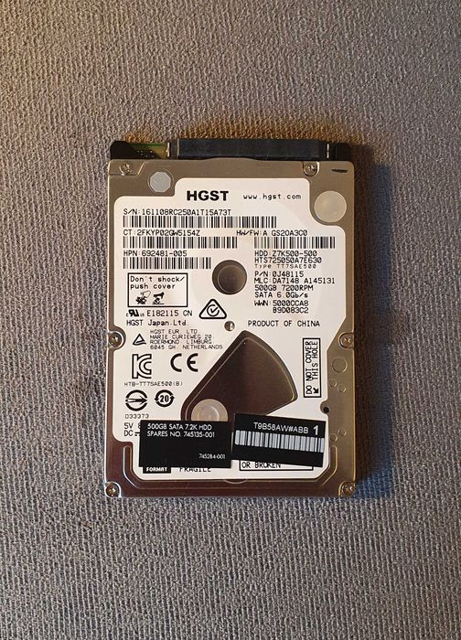 Dysk twardy HDD 2.5" HGST 500 GB