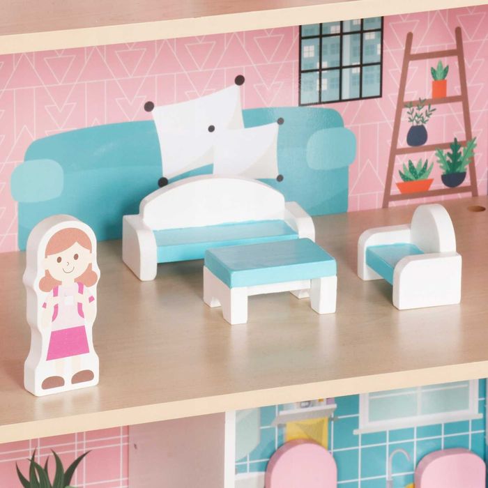 Ляльковий будиночок,кукольный домик, светодиодное освещение + мебель