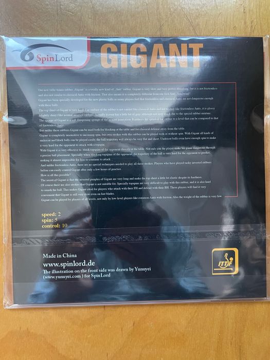 Накладка SPINLORD GIGANT 1 настольный теннис