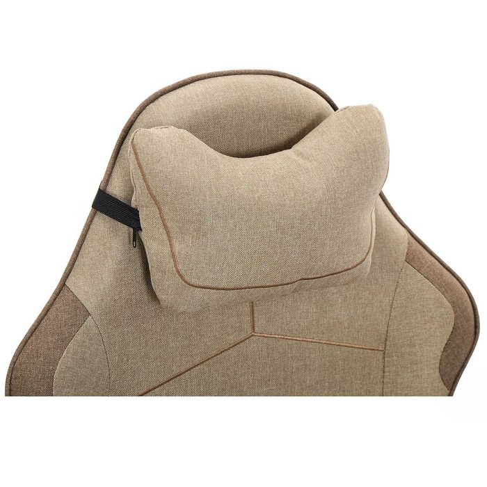 Fotel Gamingowy z tkaniny DEUS Edge Beige, podnóżek