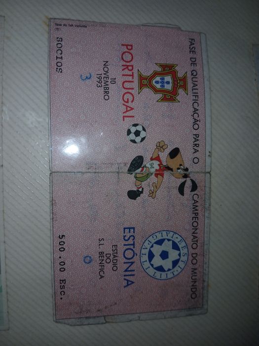 Bilhetes de futebol antigos