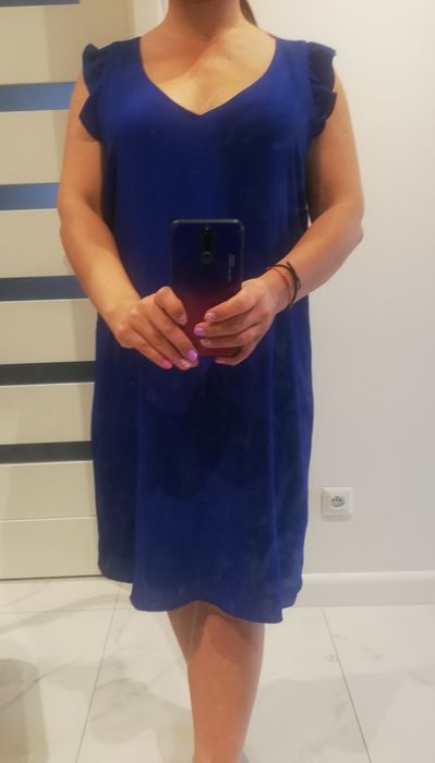 Nowa z metką piękna kobaltowa/chabrowa piękna sukienka Camaieu rozm. 4