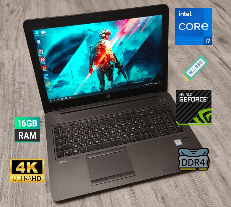 Великий мощний ноут i7/NVIDIA/SSD/4K IPS/Type-C/ноутбук для ігр роботи