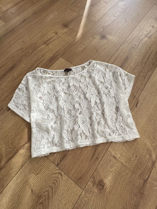 Koronkowa zwiewna bluzka vintage parisian