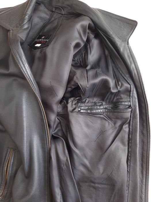 Casaco homem preto pele, boa qualilade