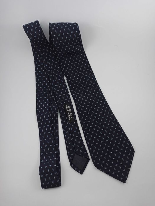 Lanvin paris granatowy jedwabny krawat ol110