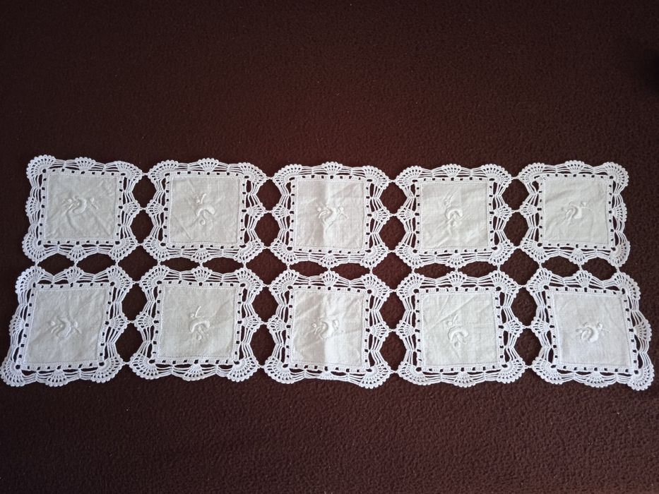 Panos de crochê e linho novos