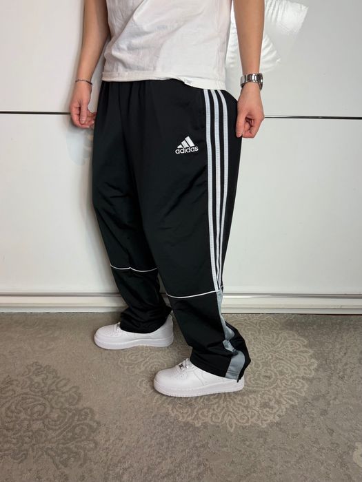 Baggy Spodnie Adidas W Paski Czarne Y2K