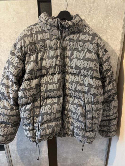Kurtka Supreme Fat Tip Jacquard Denim Puffer Jacket