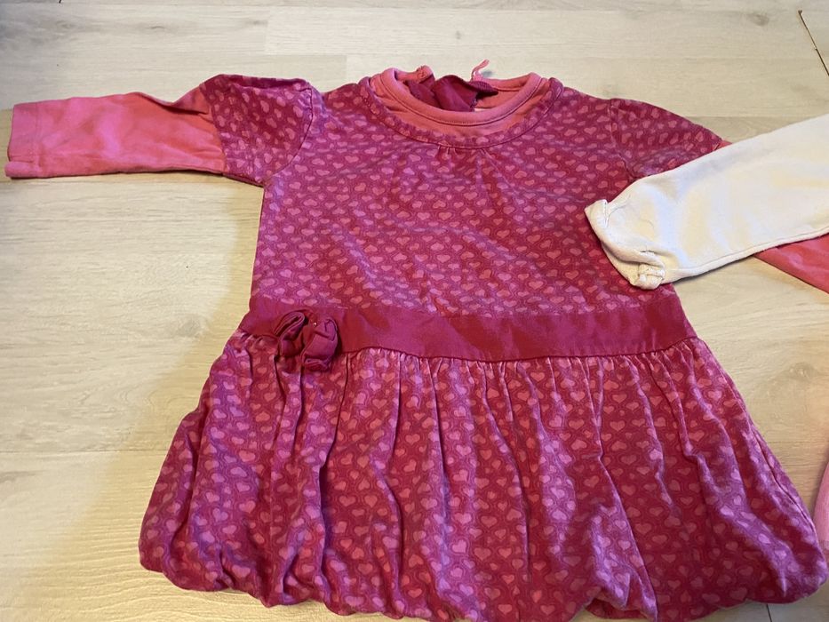 2 Sukienki śliczne gratis antypoślizgowe rajstopy ocieplane 2pak