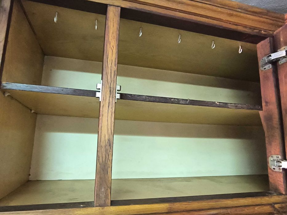 Armário de Cozinha em Carvalho Maciço com Tampo em Mármore — Conjunto em L - em excelente estado