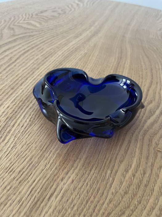 Kobaltowa popielnica Murano, lata 70