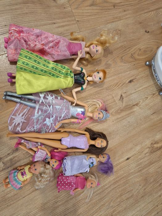 Wielki zestaw Barbie: lalki, pieski, meble, ubranka