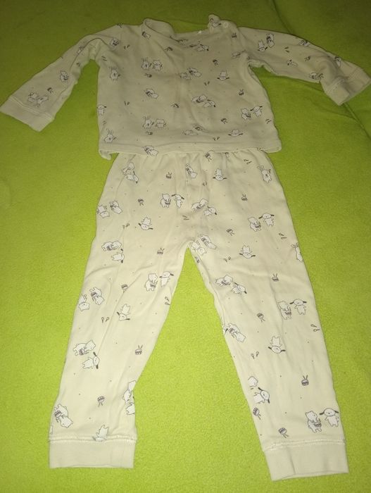 Piżama dwuczęść dł. Sinsay Fox&Bunny krem. zwierz. rozm. 92, 18-24 m-c