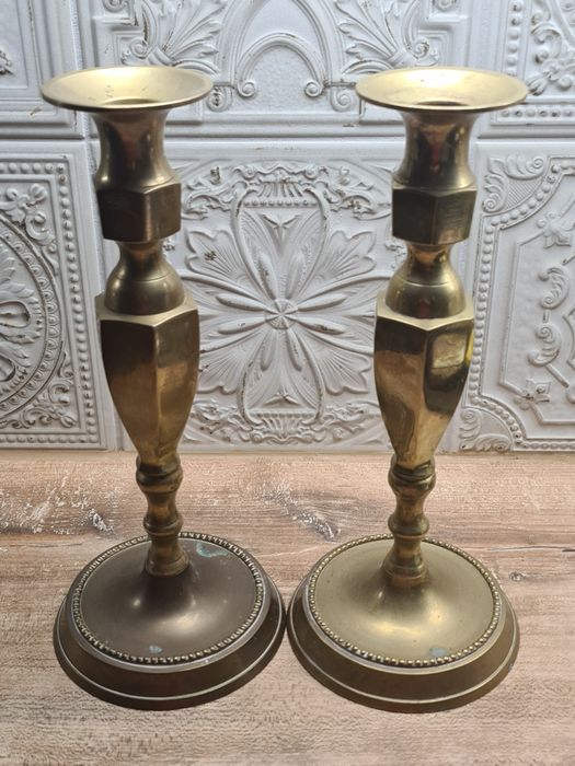 Mosiezne swieczniki para