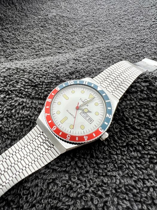 Timex Q Hydromod, White Pepsi, super stan, olej, zamiany