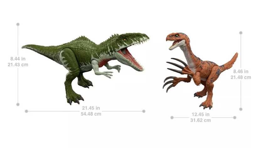 Світ Юрського періоду, набір із 2 фігурок динозаврів: гіганотозавр та терізінозавр. Jurassic World 2-Pack of Dinosaur Figures