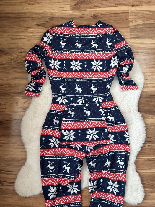 Jednoczęściowa piżama świąteczna damska z klapą z tyłu CBR rozmiar S