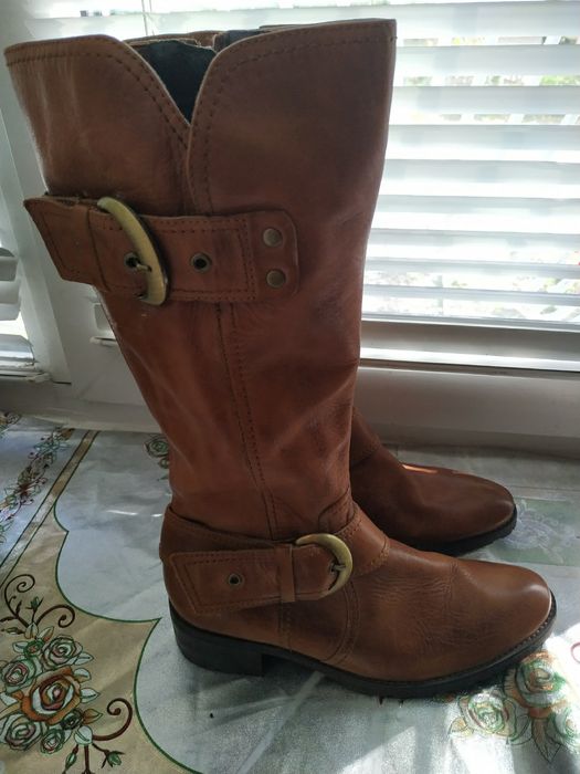 Сапожки осінні , коричнево-рижого кольору