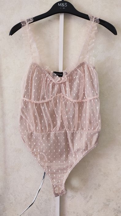 Боди сетка розовое