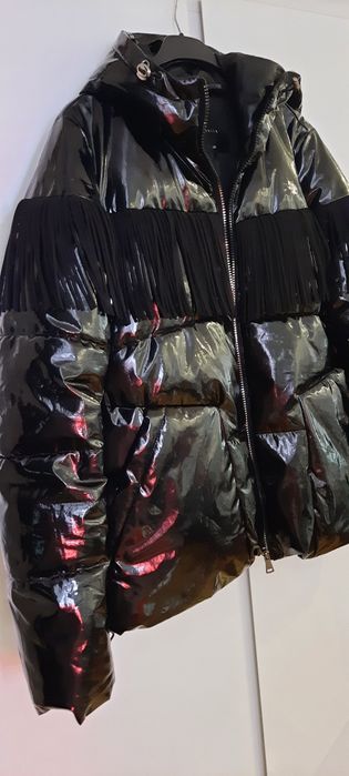 Czarna kurtka z frędzlami, rozmiar M