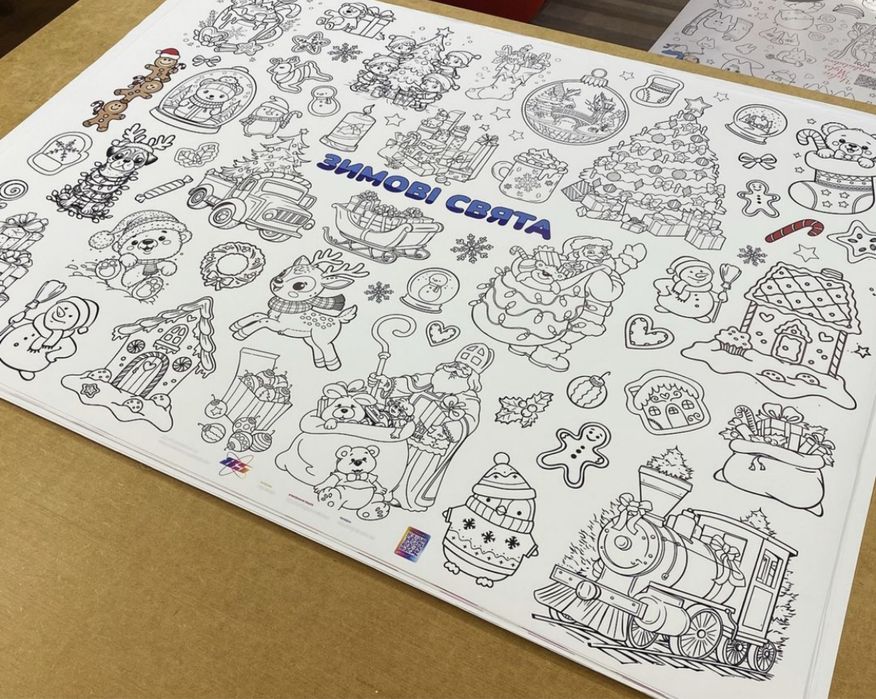 Розмальовка 100х130 см Різдвяна, Зимові свята, Гаррі Поттер, Наруто