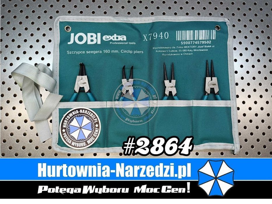 zestaw Szczypce segera 160mm 6" Cr-V 4szt. szypce seegera