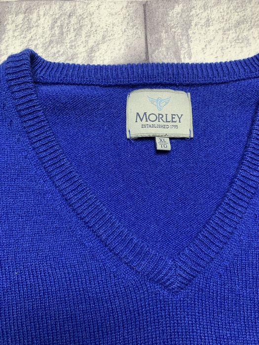 Sweter wełniany  lambswool  Morley r.XL klasyczny V-neck