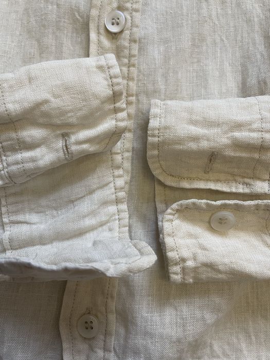 Сорочка рубашка mango M льон бежева