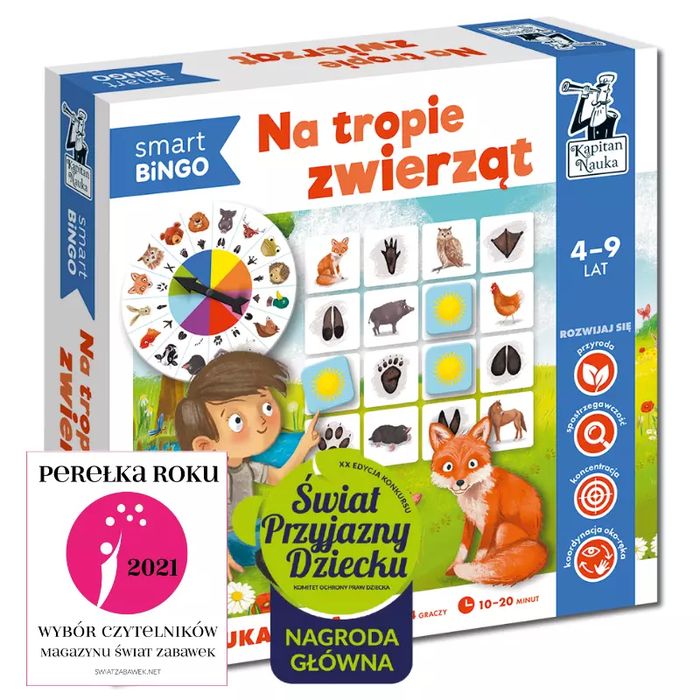 Smart Bingo. Na tropie zwierząt. Kapitan Nauka - gry. Nowy Produkt