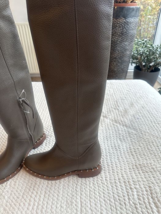 Botki damskie skora naturalna