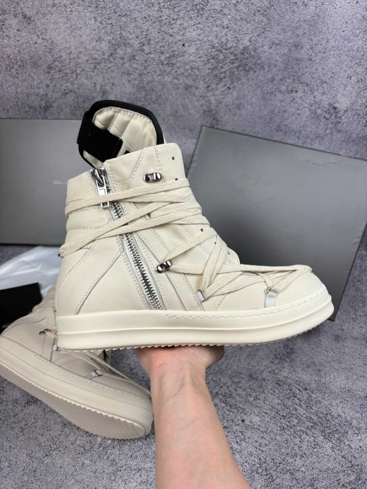 Ботинки Rick Owens Geobasket Megalace White рик овенс мегалейс