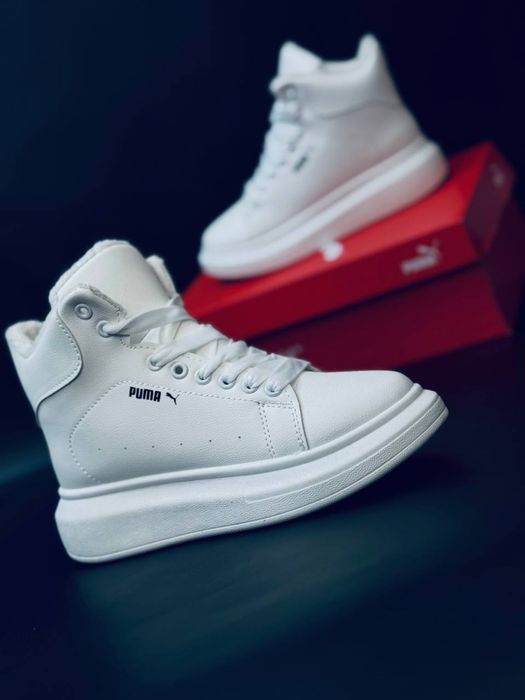 Кроссовки ботинки Puma/ женские кожаные кроссовки на зиму пума / PUMA